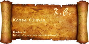 Komsa Cinnia névjegykártya